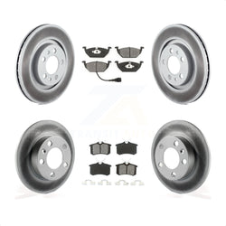 Front Rear Coated Disc Brake Rotors And Semi-Metallic Pads Kit For 2007-2010 Volkswagen Beetle With 280mm Diameter Rotor KGS-101710