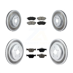 Front Rear Coated Disc Brake Rotors And Semi-Metallic Pads Kit For Subaru Outback Legacy WRX KGS-101713