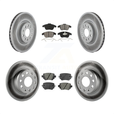 Front Rear Coated Disc Brake Rotors And Semi-Metallic Pads Kit For Volkswagen Passat KGS-101714 by Transit Auto