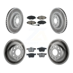 Front Rear Coated Disc Brake Rotors And Semi-Metallic Pads Kit For Audi A3 Quattro Sportback e-tron KGS-101716