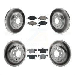 Front Rear Coated Disc Brake Rotors And Semi-Metallic Pads Kit For Audi A3 Quattro Volkswagen e-Golf KGS-101719