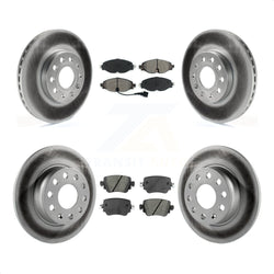 Front Rear Coated Disc Brake Rotors And Semi-Metallic Pads Kit For Volkswagen Golf SportWagen KGS-101720