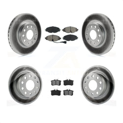 Front Rear Coated Disc Brake Rotors And Semi-Metallic Pads Kit For 2015 Volkswagen Golf SportWagen TDI SE SEL Highline Comfortline Trendline S KGS-101722
