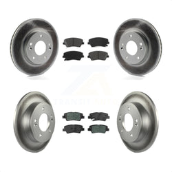 Front Rear Coated Disc Brake Rotors And Semi-Metallic Pads Kit For 2017-2020 Hyundai Elantra 2.0L KGS-101728