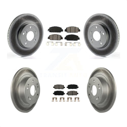 Front Rear Coated Disc Brake Rotors And Semi-Metallic Pads Kit For 2016-2022 Honda HR-V KGS-101733