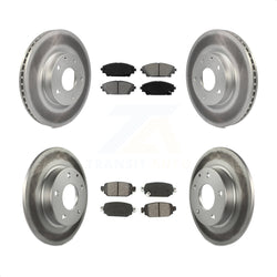 Front Rear Coated Disc Brake Rotors And Semi-Metallic Pads Kit For 2019-2021 Mazda CX-3 AWD KGS-101734