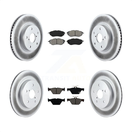 Front Rear Coated Disc Brake Rotors And Semi-Metallic Pads Kit For 2015 Subaru Legacy 2.5L KGS-101736 by Transit Auto