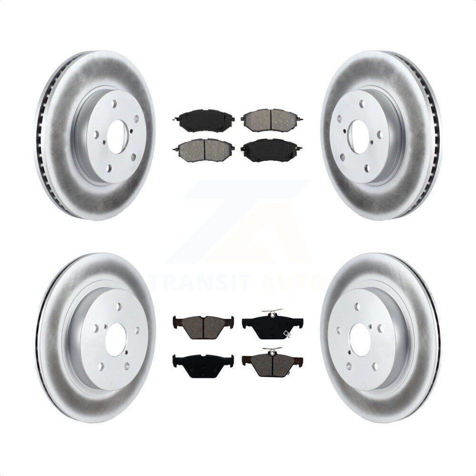 Front Rear Coated Disc Brake Rotors And Semi-Metallic Pads Kit For 2015 Subaru Legacy 2.5L KGS-101736 by Transit Auto