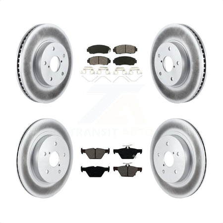 Front Rear Coated Disc Brake Rotors And Semi-Metallic Pads Kit For 2016-2019 Subaru Legacy 2.5L KGS-101737 by Transit Auto