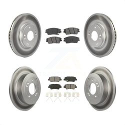 Front Rear Coated Disc Brake Rotors And Semi-Metallic Pads Kit For Hyundai Tucson Kia Sportage KGS-101738