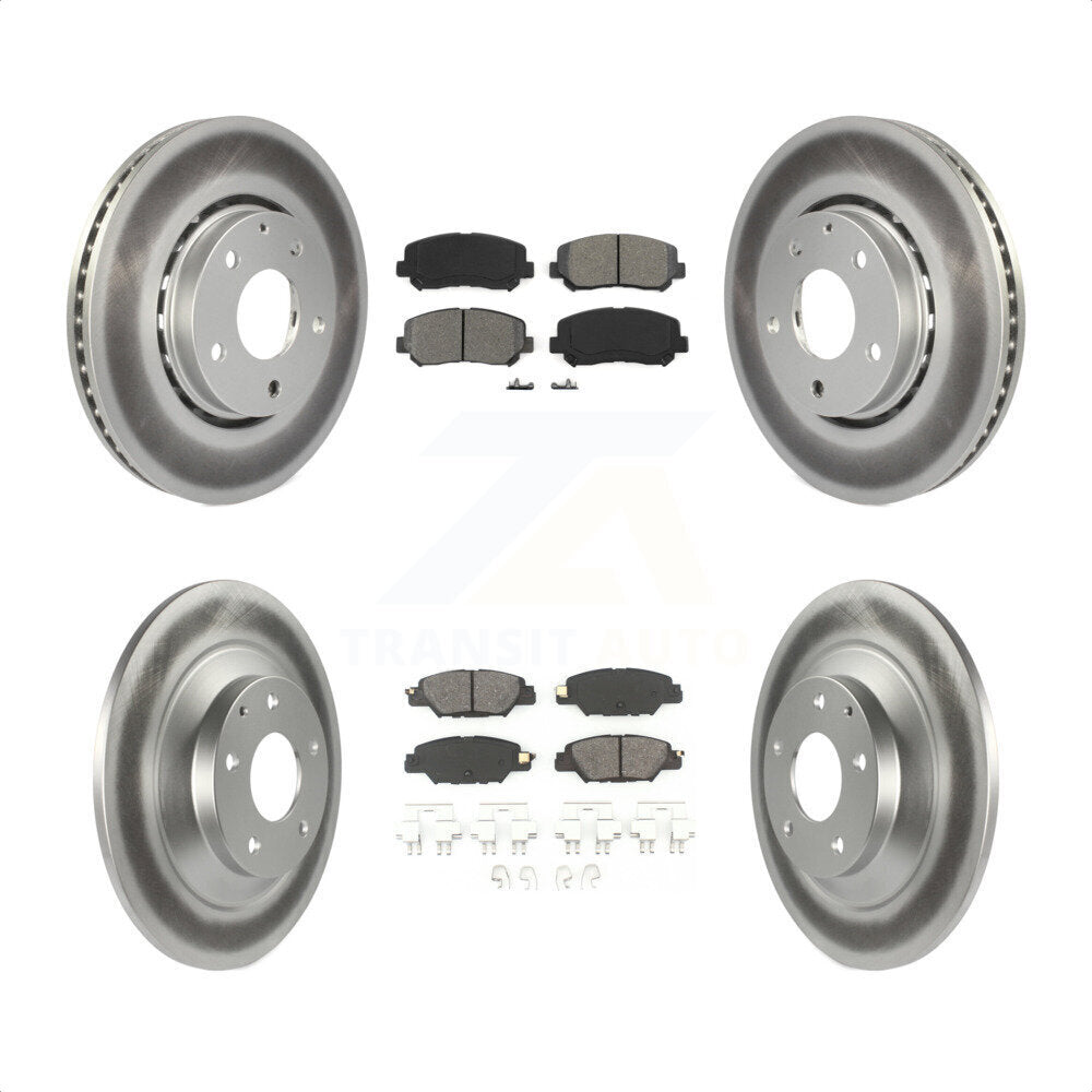 Front Rear Coated Disc Brake Rotors And Semi-Metallic Pads Kit For Mazda CX-5 KGS-101739 by Transit Auto