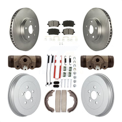 Front Rear Coated Disc Brake Rotors Semi-Metallic Pads And Drum Kit (9Pc) For Toyota Matrix Pontiac Vibe KGS-101742