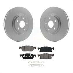 Front Coated Disc Brake Rotors And Semi-Metallic Pads Kit For Ford Edge KGS-101763
