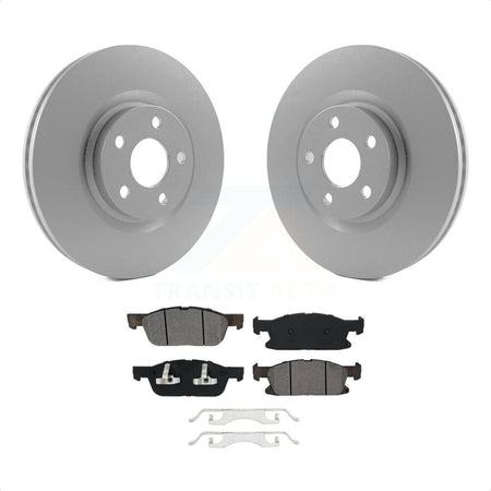 Front Coated Disc Brake Rotors And Semi-Metallic Pads Kit For Ford Edge KGS-101763 by Transit Auto