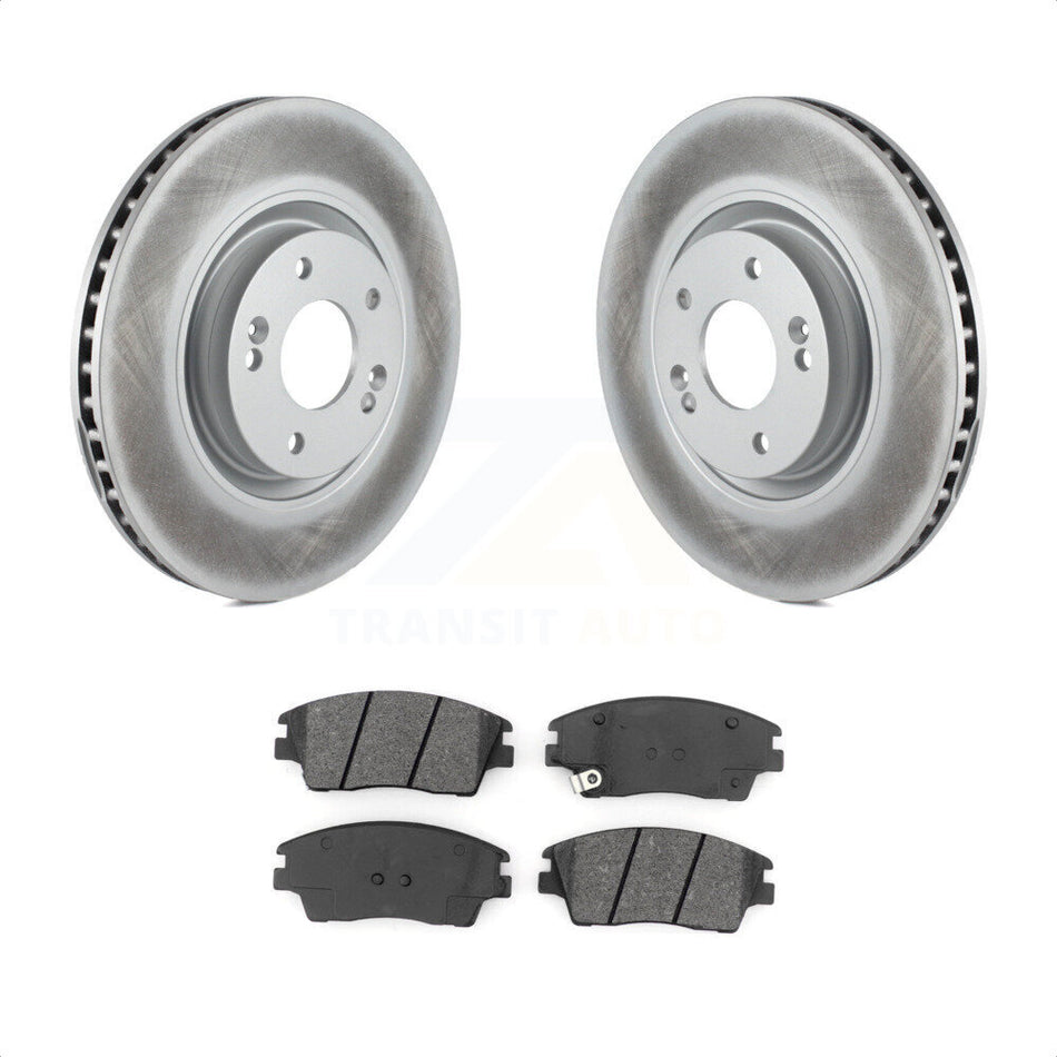 Front Coated Disc Brake Rotors And Semi-Metallic Pads Kit For 2017-2021 Kia Sportage Turbocharged KGS-101768 by Transit Auto