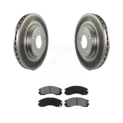 Front Coated Disc Brake Rotors And Semi-Metallic Pads Kit For 2017 Mitsubishi Lancer With 294mm Diameter Rotor KGS-101776