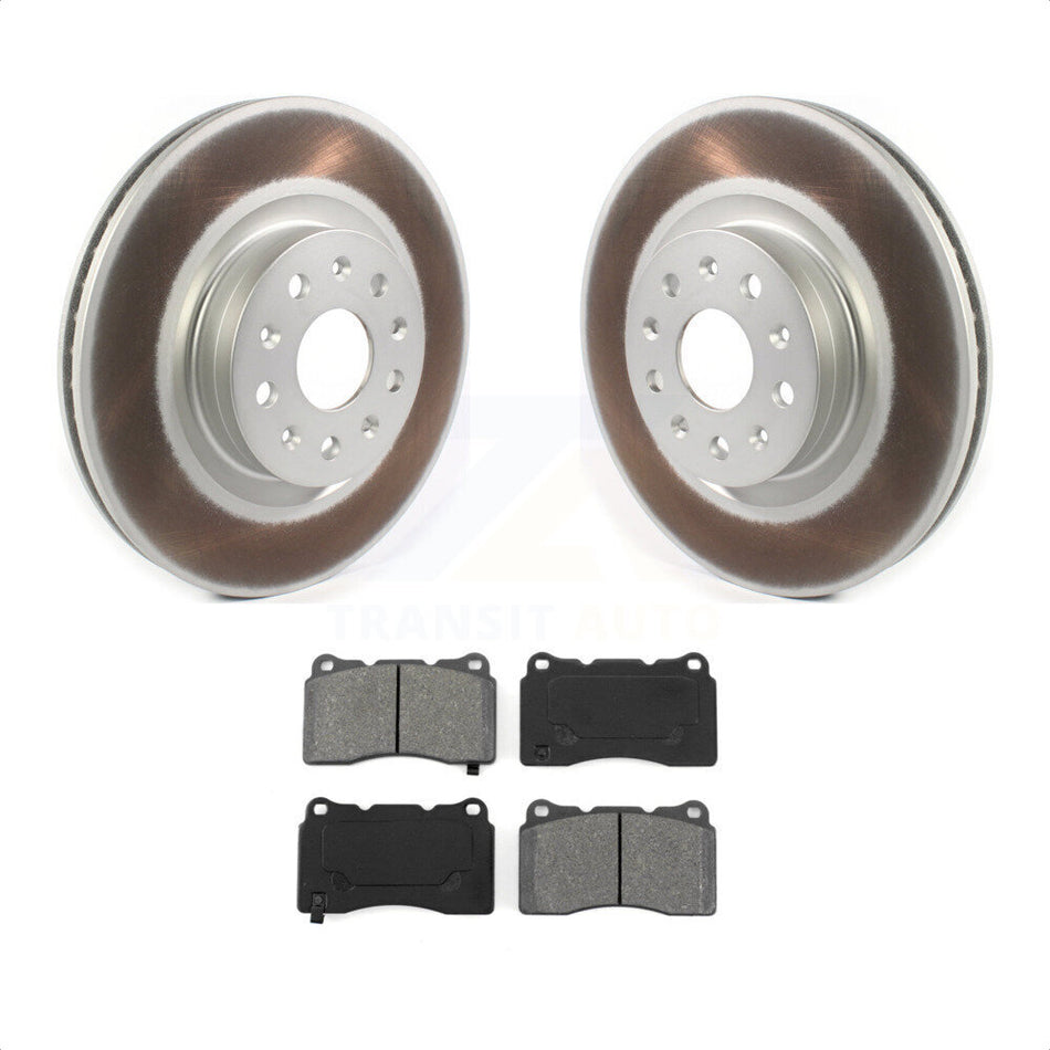 Front Coated Disc Brake Rotors And Semi-Metallic Pads Kit For Cadillac CTS CT6 Chevrolet Camaro KGS-101782 by Transit Auto