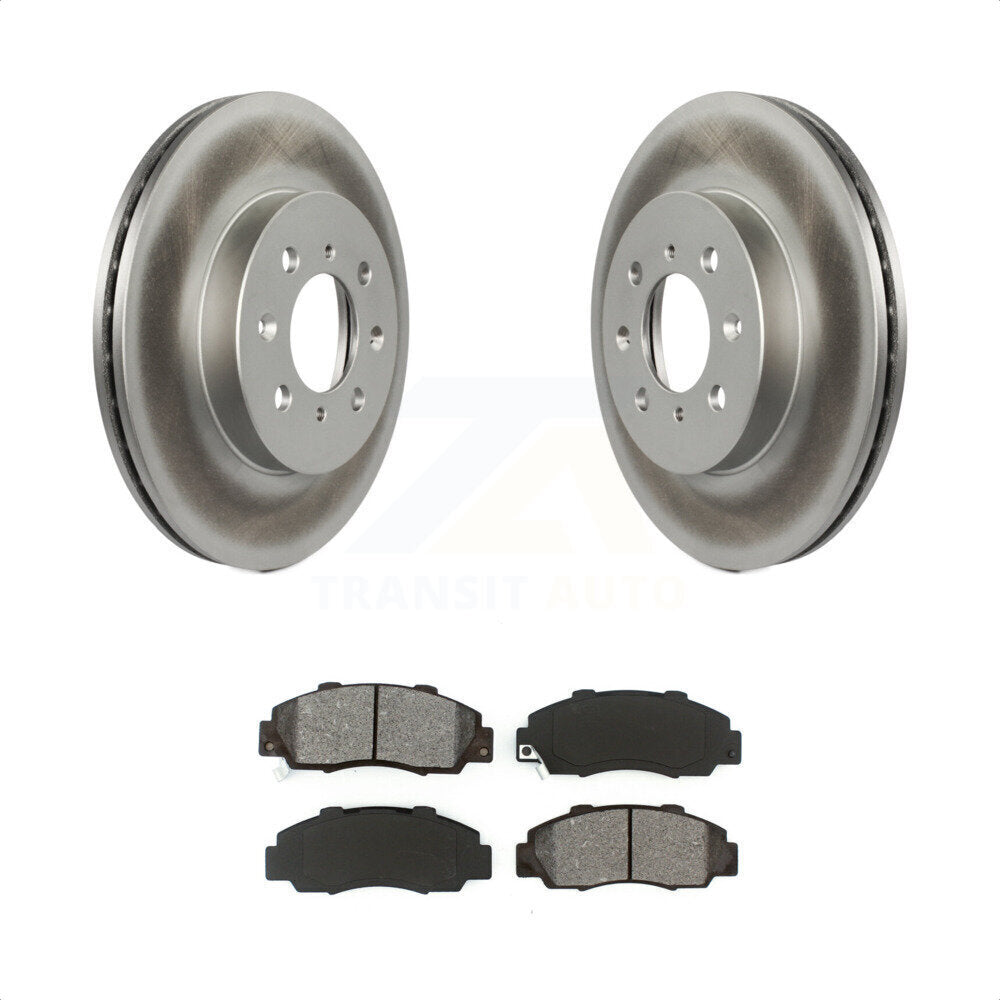 Front Coated Disc Brake Rotors And Semi-Metallic Pads Kit For 1992-1993 Acura Integra GS-R KGS-101789 by Transit Auto