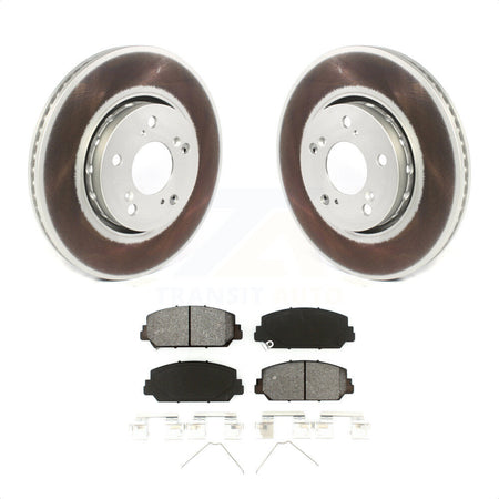 Front Coated Disc Brake Rotors And Semi-Metallic Pads Kit For Acura RLX KGS-101798 by Transit Auto