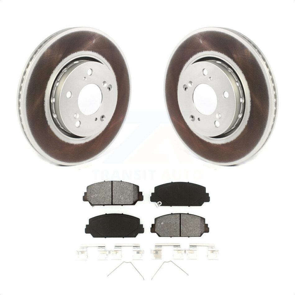 Front Coated Disc Brake Rotors And Semi-Metallic Pads Kit For Acura RLX KGS-101798 by Transit Auto