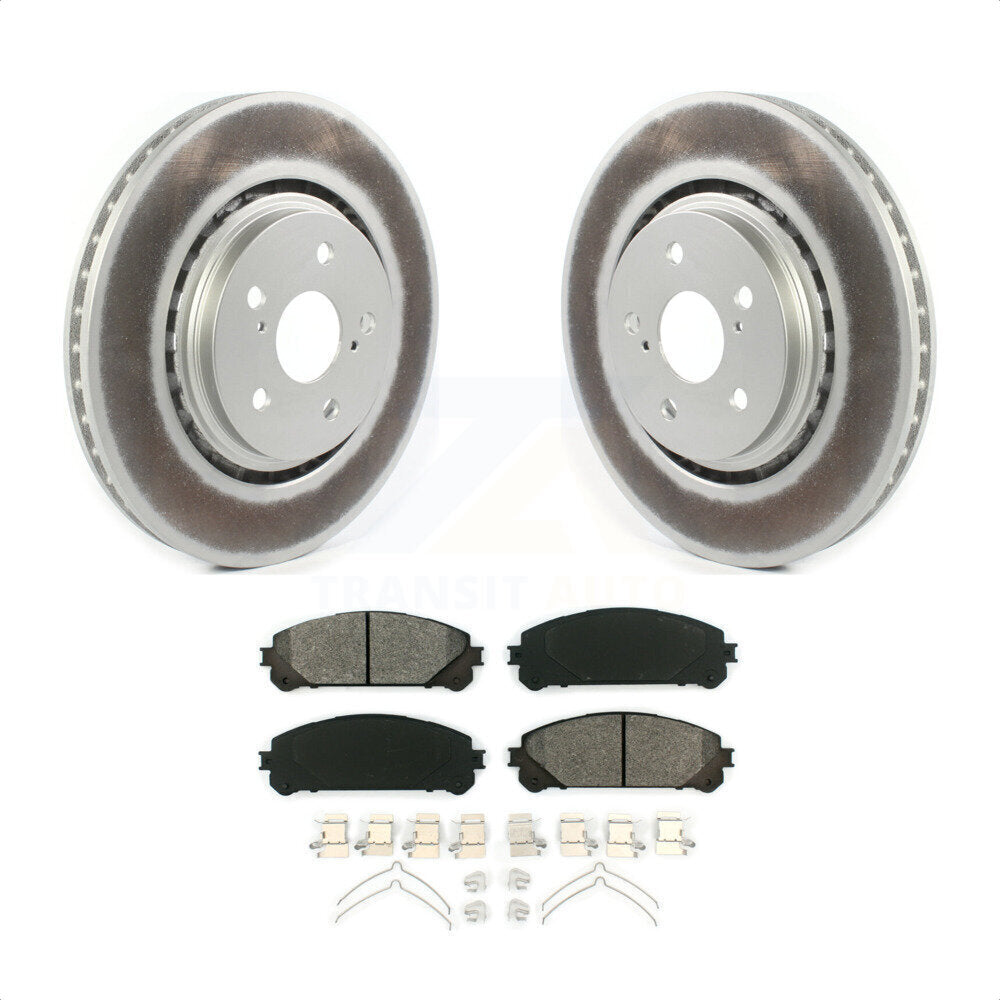 Front Coated Disc Brake Rotors And Semi-Metallic Pads Kit For Lexus RX350 RX450h Toyota RX350L Camry RX450hL Avalon NX250 NX350 NX350h KGS-101803 by Transit Auto