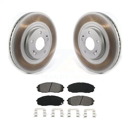 Front Coated Disc Brake Rotors And Semi-Metallic Pads Kit For 2015-2020 Kia Sedona KGS-101806 by Transit Auto