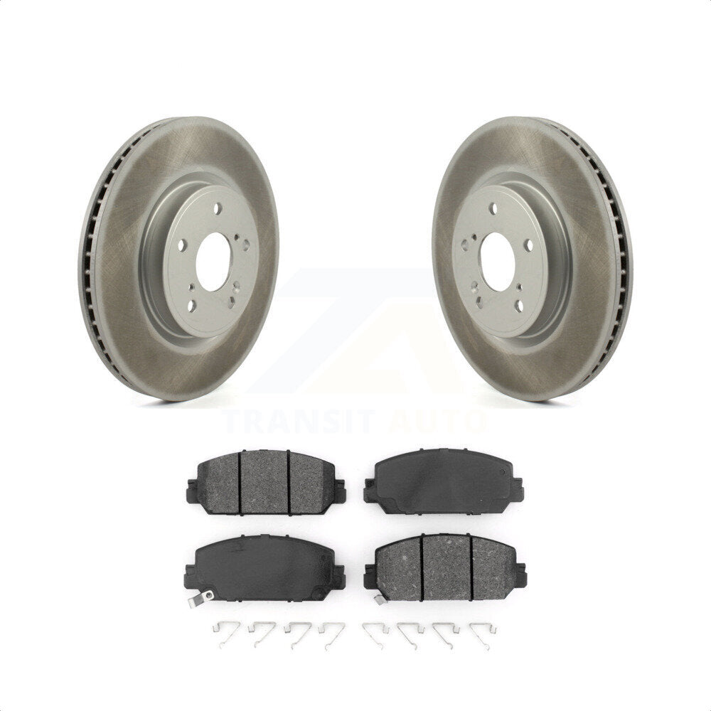 Front Coated Disc Brake Rotors And Semi-Metallic Pads Kit For Honda CR-V KGS-101807 by Transit Auto