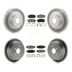 Front Rear Coated Disc Brake Rotors And Semi-Metallic Pads Kit For Subaru Impreza Outback Forester Legacy KGS-101828