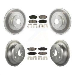 Front Rear Coated Disc Brake Rotors And Semi-Metallic Pads Kit For Subaru Forester XV Crosstrek With 292mm Diameter Rotor KGS-101830