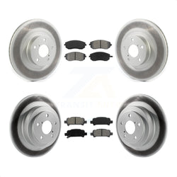 Front Rear Coated Disc Brake Rotors And Semi-Metallic Pads Kit For 2005-2006 Subaru Baja Turbocharged With 292mm Diameter Rotor KGS-101831