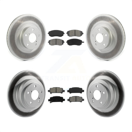 Front Rear Coated Disc Brake Rotors And Semi-Metallic Pads Kit For 2005-2006 Subaru Baja Turbocharged With 292mm Diameter Rotor KGS-101831 by Transit Auto