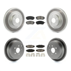 Front Rear Coated Disc Brake Rotors And Semi-Metallic Pads Kit For Subaru Outback Forester Impreza Legacy KGS-101833