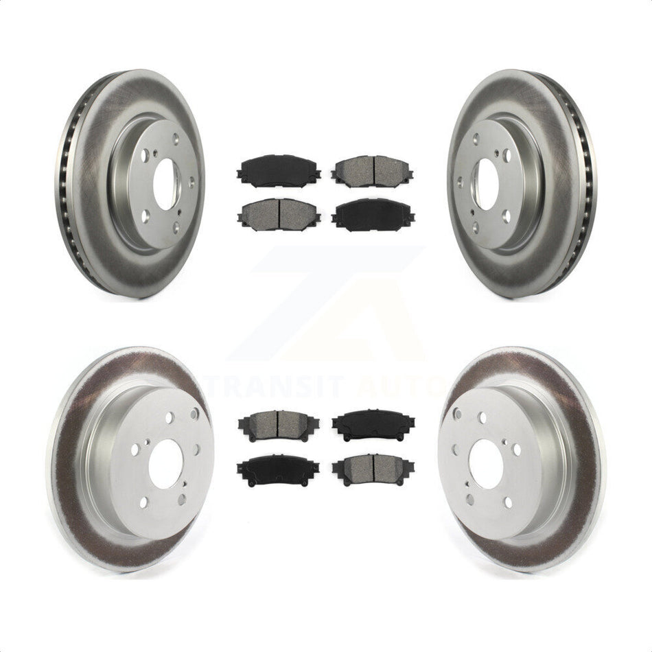 Front Rear Coated Disc Brake Rotors And Semi-Metallic Pads Kit For 2012-2018 Toyota Prius V KGS-101835 by Transit Auto