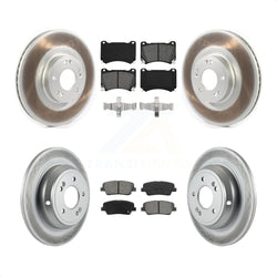 Front Rear Coated Disc Brake Rotors And Semi-Metallic Pads Kit For Hyundai Genesis 4.6L KGS-101838