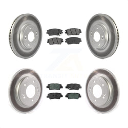 Front Rear Coated Disc Brake Rotors And Semi-Metallic Pads Kit For 2017-2020 Hyundai Elantra 1.6L KGS-101848
