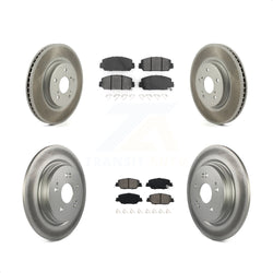 Front Rear Coated Disc Brake Rotors And Semi-Metallic Pads Kit For Honda CR-V KGS-101854