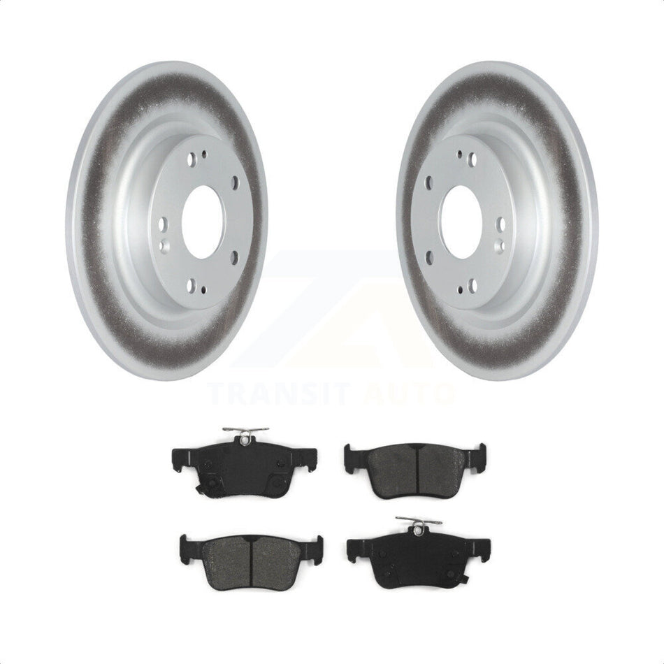 Rear Coated Disc Brake Rotors And Semi-Metallic Pads Kit For Honda Civic KGS-101875 by Transit Auto