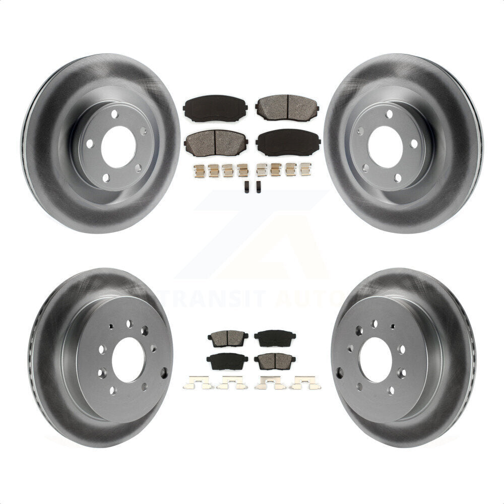 Front Rear Coated Disc Brake Rotors And Semi-Metallic Pads Kit For Ford Edge Lincoln MKX KGS-101887 by Transit Auto