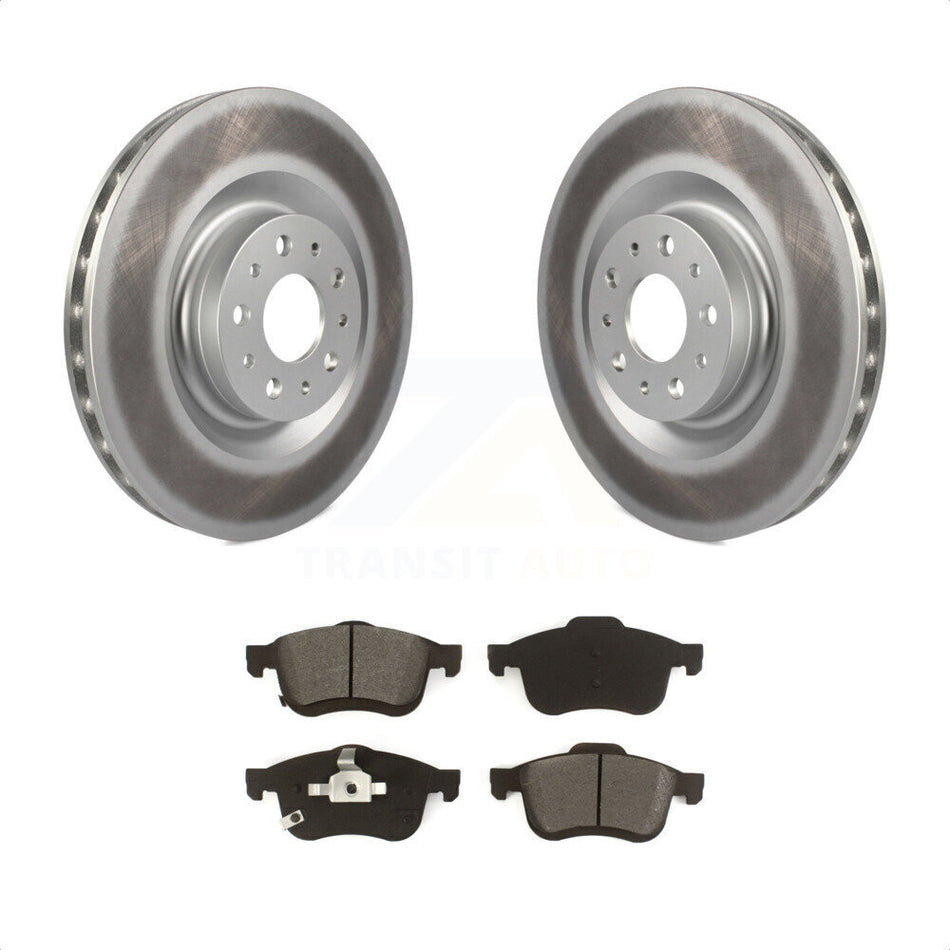 Front Coated Disc Brake Rotors And Semi-Metallic Pads Kit For 2014-2020 Fiat 500L KGS-101911 by Transit Auto