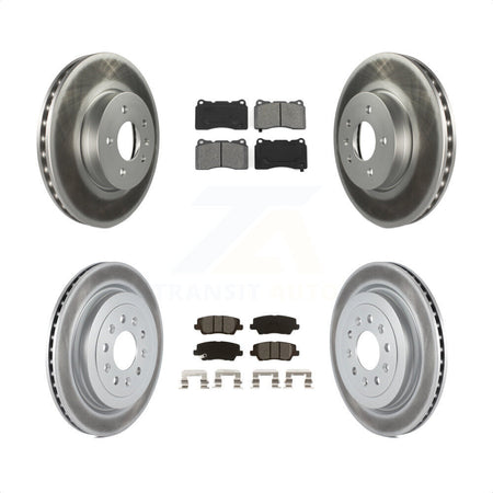 Front Rear Coated Disc Brake Rotors And Semi-Metallic Pads Kit For 2013-2015 Cadillac ATS With 321mm Diameter Rotor KGS-101943 by Transit Auto