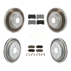 Front Rear Coated Disc Brake Rotors And Semi-Metallic Pads Kit For Cadillac CTS KGS-101945