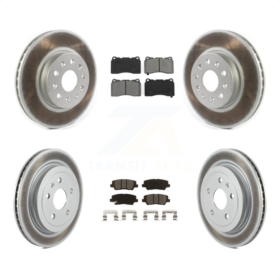 Front Rear Coated Disc Brake Rotors And Semi-Metallic Pads Kit For Cadillac CTS KGS-101945 by Transit Auto