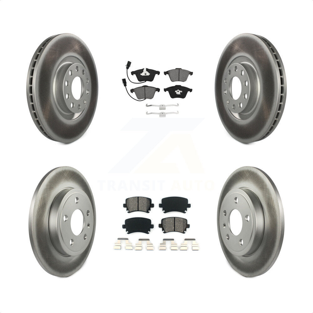 Front Rear Coated Disc Brake Rotors And Semi-Metallic Pads Kit For Audi A4 Quattro KGS-101952 by Transit Auto