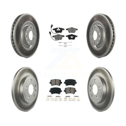Front Rear Coated Disc Brake Rotors And Semi-Metallic Pads Kit For Audi A4 Quattro KGS-101952
