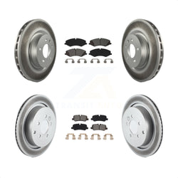 Front Rear Coated Disc Brake Rotors And Semi-Metallic Pads Kit For Land Rover LR4 Range Sport KGS-101960