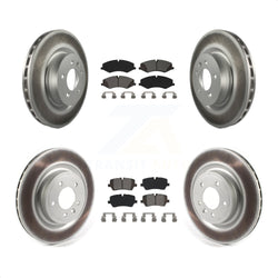 Front Rear Coated Disc Brake Rotors And Semi-Metallic Pads Kit For Land Rover Range Sport Discovery KGS-101961