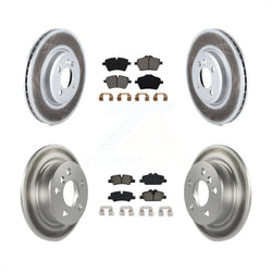 Front Rear Coated Disc Brake Rotors And Semi-Metallic Pads Kit For 2015 Mini Cooper 2.0L 1.5L With 294mm Diameter Rotor 4 Lug Wheels KGS-101962