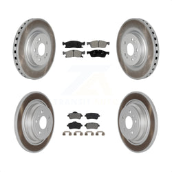 Front Rear Coated Disc Brake Rotors And Semi-Metallic Pads Kit For Mercedes-Benz ML350 GLE350 ML250 GLE300d KGS-101976