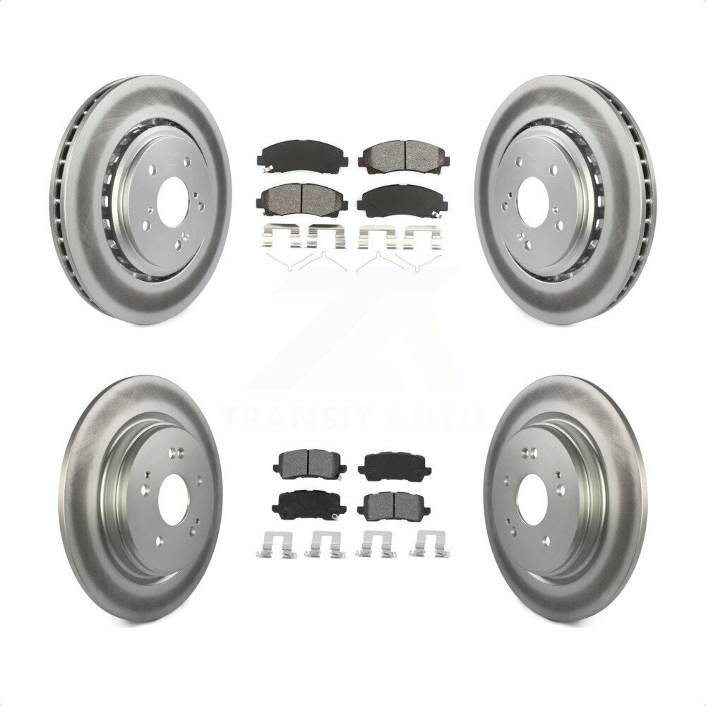 Front Rear Coated Disc Brake Rotors And Semi-Metallic Pads Kit For 2015-2020 Acura TLX KGS-101979 by Transit Auto