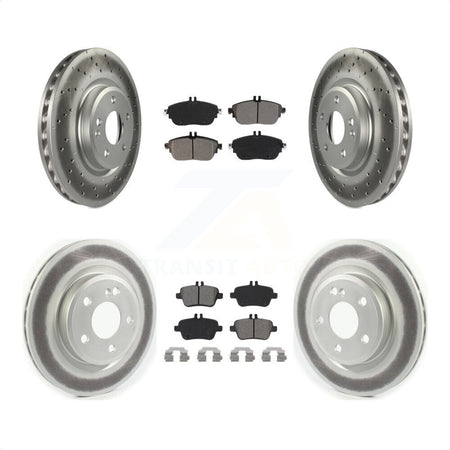 Front Rear Coated Disc Brake Rotors And Semi-Metallic Pads Kit For Mercedes-Benz CLA250 With Sport Package KGS-101983 by Transit Auto